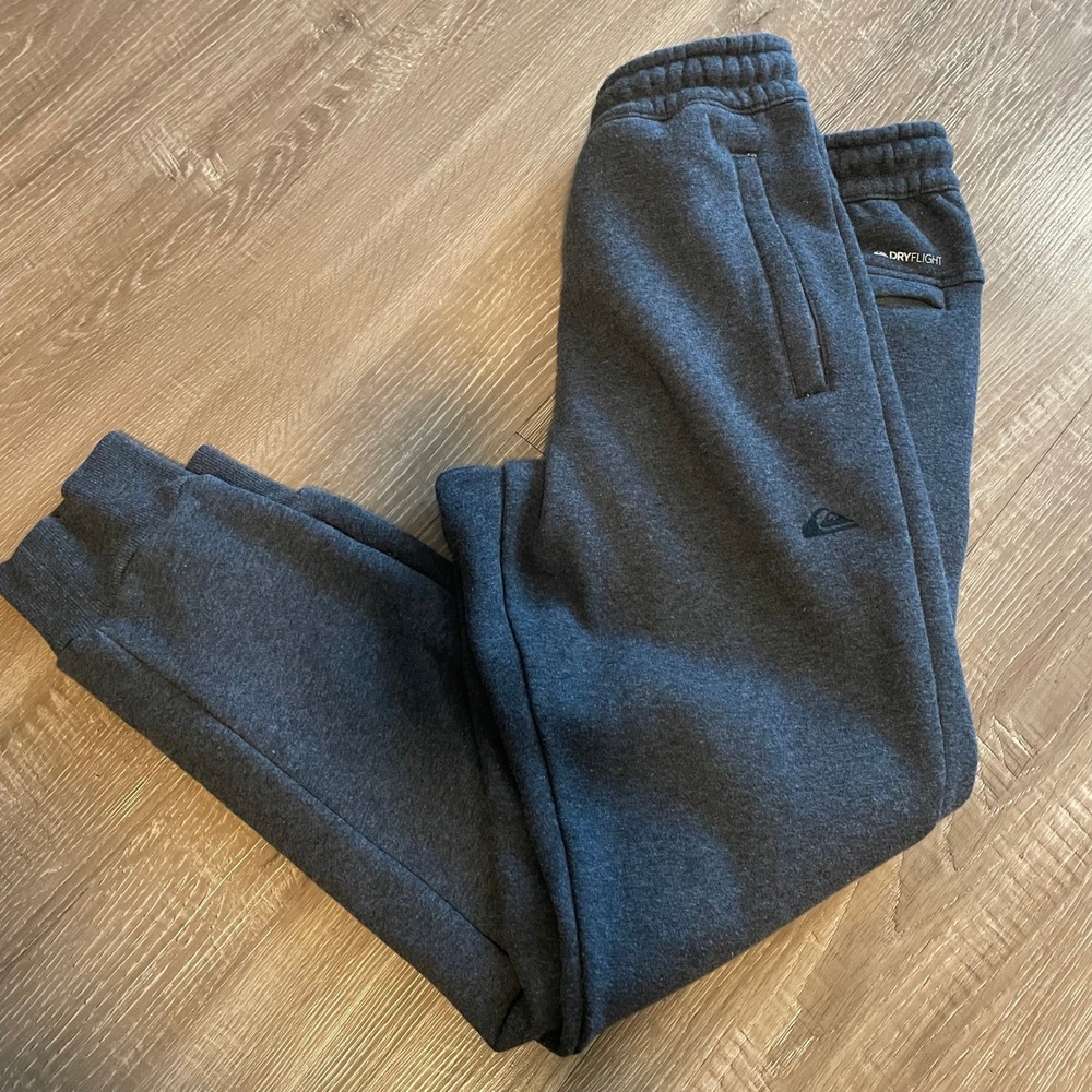 Quiksilver Mens Joggers Size S Gray Cotton Poly DryFlight Fleece Fall Sweatpants